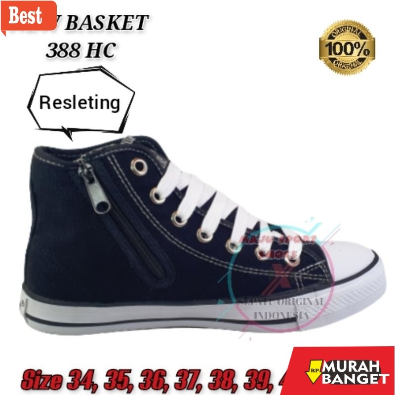 sepatu basket terbaik 2024 NEW BASKET 388 HC TINGGI RESLETING - SEPATU BOOT HITAM PUTIH / SEPATU SEK