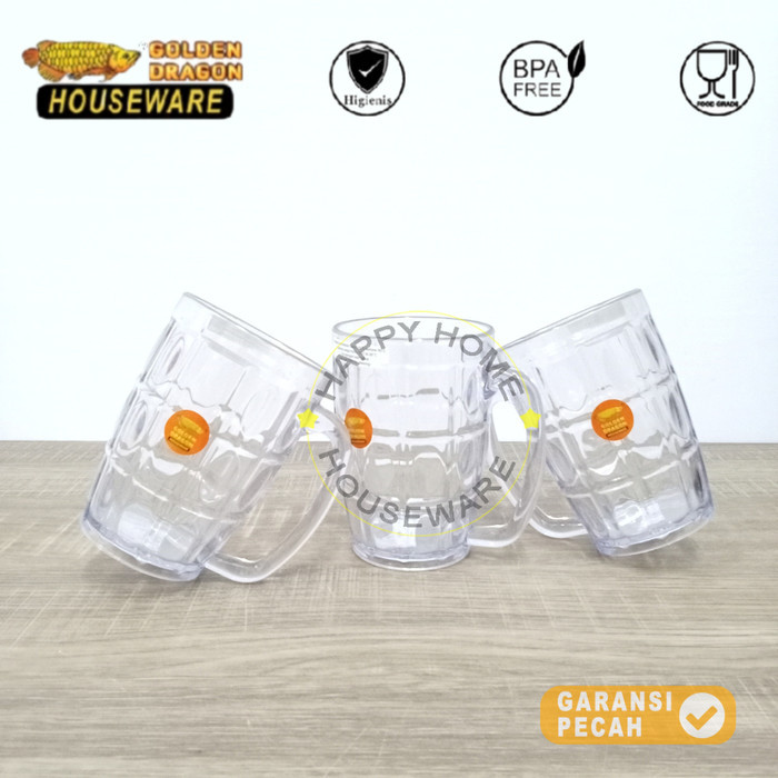 GOLDEN DRAGON Gelas Plastik Kristal 470ml Mug Resto Mug Cafe 470ml 867