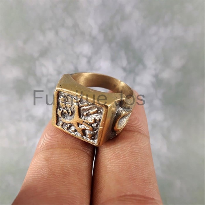 Cincin Kuning Emas Model Tulisan Arab Muhammad Murah FJ2334