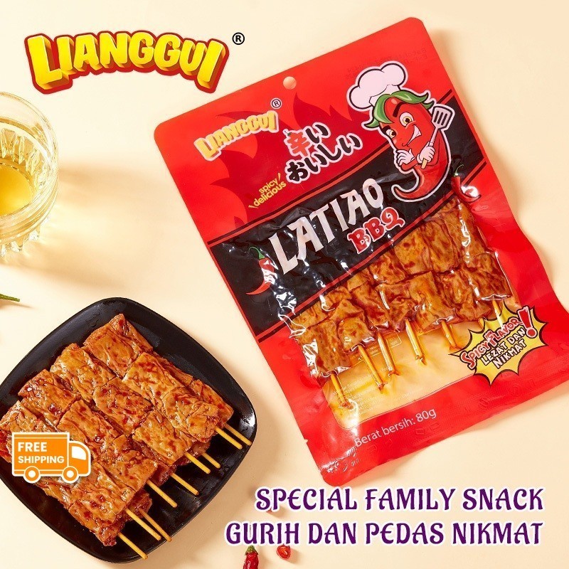 

[Cemilan latiao][Mendukung COD]LIANGGUI LATIAO SATAY Pedas SPICY FLAVOR BBQ FLAVOR CEMILAN VIRAL Snack Keripik YANG LAGI VIRAL