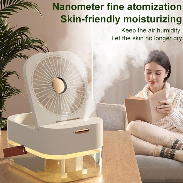 < SMARTCOM > Kipas Angin Mini Fan AC Portable Bisa Tambah Es Batu Air Cooler Ruangan AC Humidifier