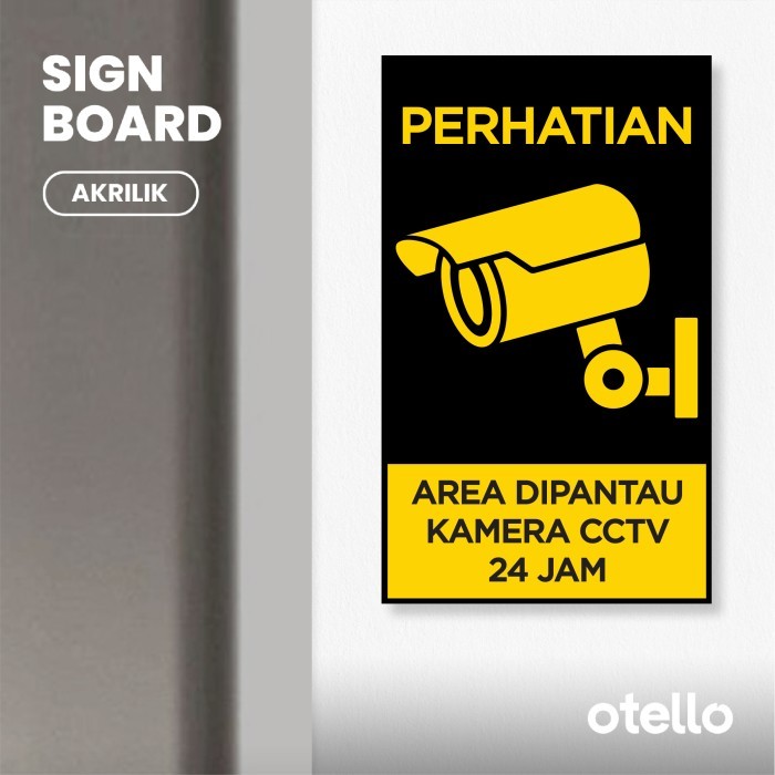 

Sign Board Area Dipantau Kamera CCTV 24 Jam | Papan Sign Akrilik Label - Dasar Hitam, 12 x 20 cm