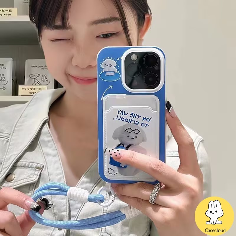Kartun Case Ransel Biru Lucu Case Yang Kompatibel Untuk IPhone 11 13 15 XR 11 7Plus 12 14 Pro Max 15