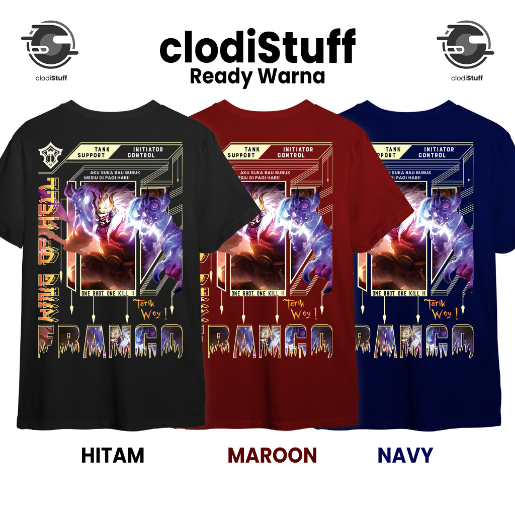 Kaos FRANCO SKIN LEGEND Exclusive Mobile Legends MLBB Lengan Pendek Hitam Combed 30s Pria Wanita