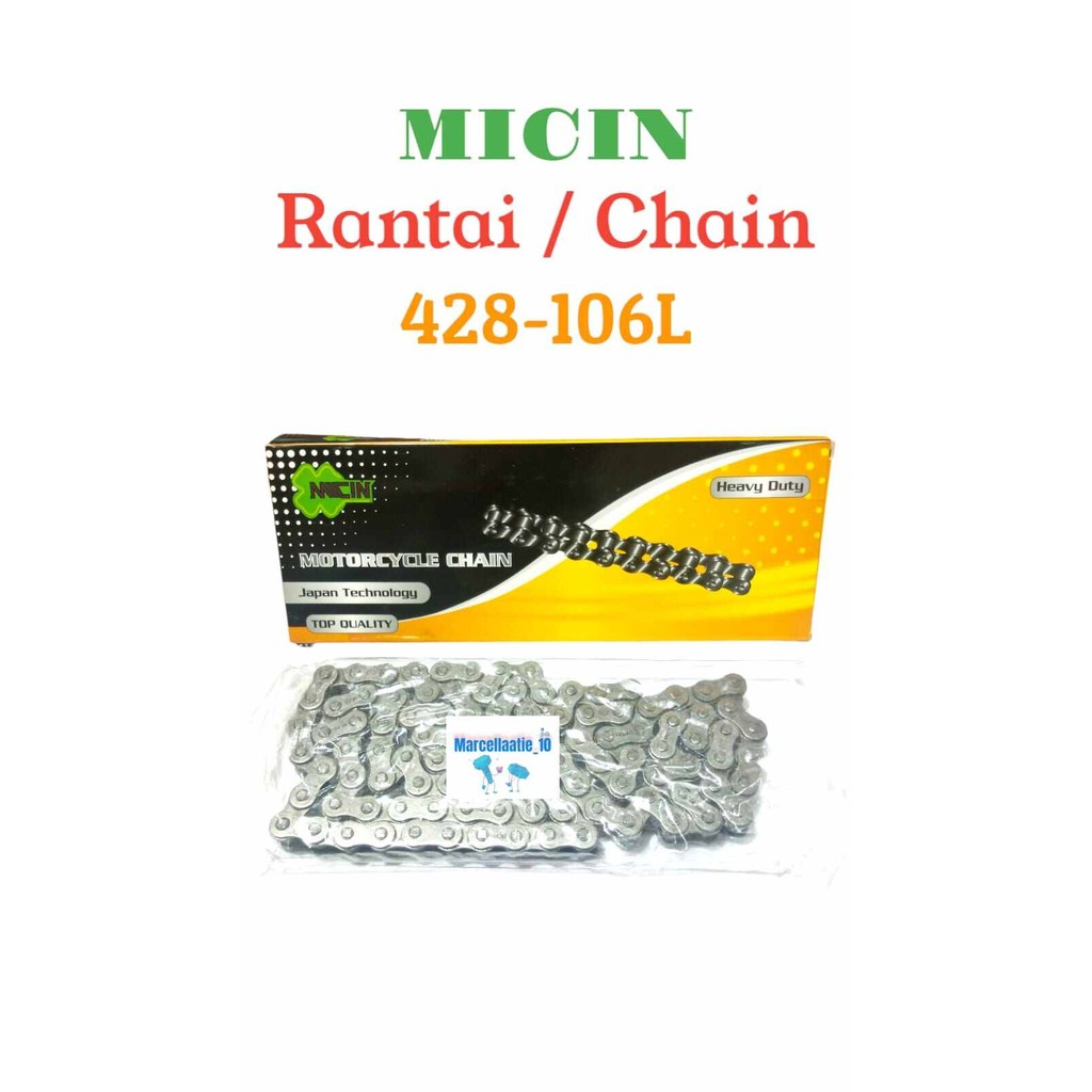 1 PCS RANTAI MOTOR MERK CSM / MICIN RANTAI MOTOR 428-106L Rantai kode 428H-106L RANTE MOTOR Supra Fi