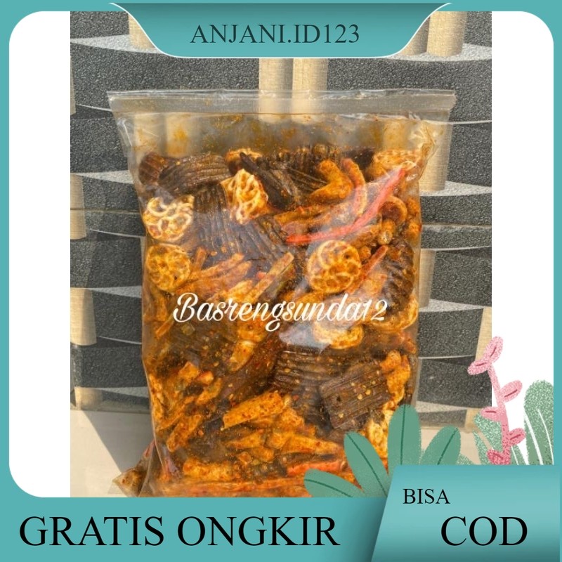 

SEBLAK MIX 500Gram/ SEBLAK CAMPUR isi Kerupuk beton/Basreng/kerupuk pedo/kerupukjengkol Pedas Daun jeruk