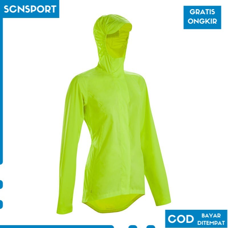 Btwin Jaket Anti Air Urban Cycling Wanita Yellow  960307 SP1