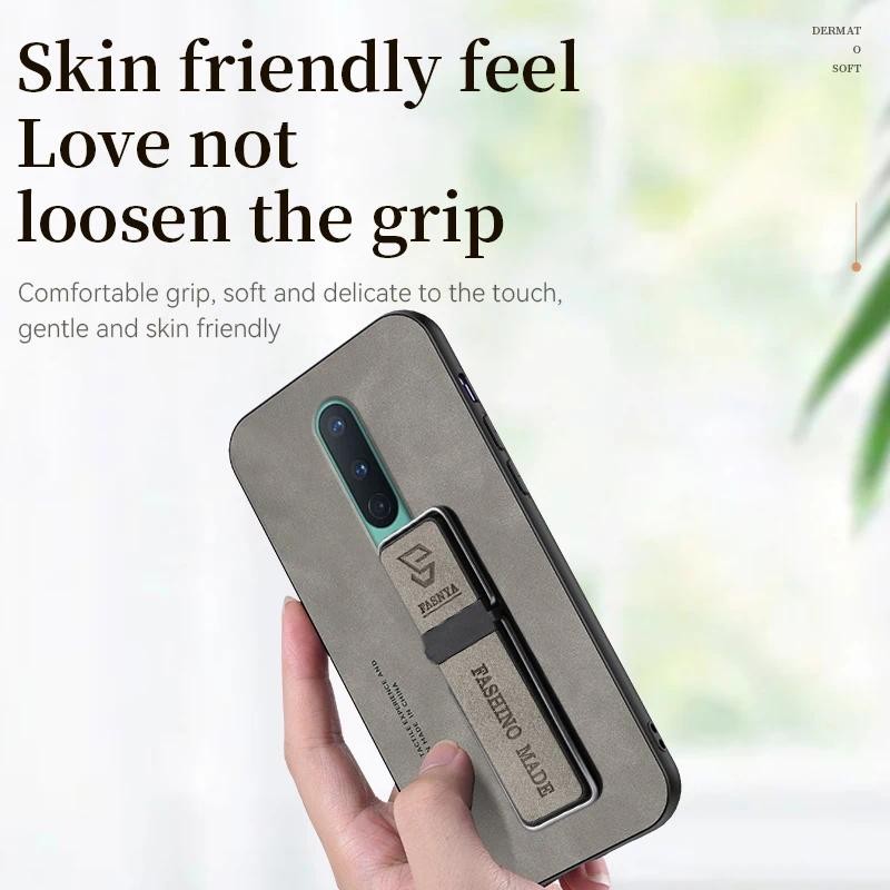 Casing HP Leather Case Magnetic Holder Leather Phone Case Untuk OnePlus 8 Pro Soft Silicone Shockpro