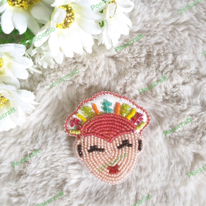 Poes Craft Bros Payet Kepala Ondel Aksesoris Hijab Souvenir