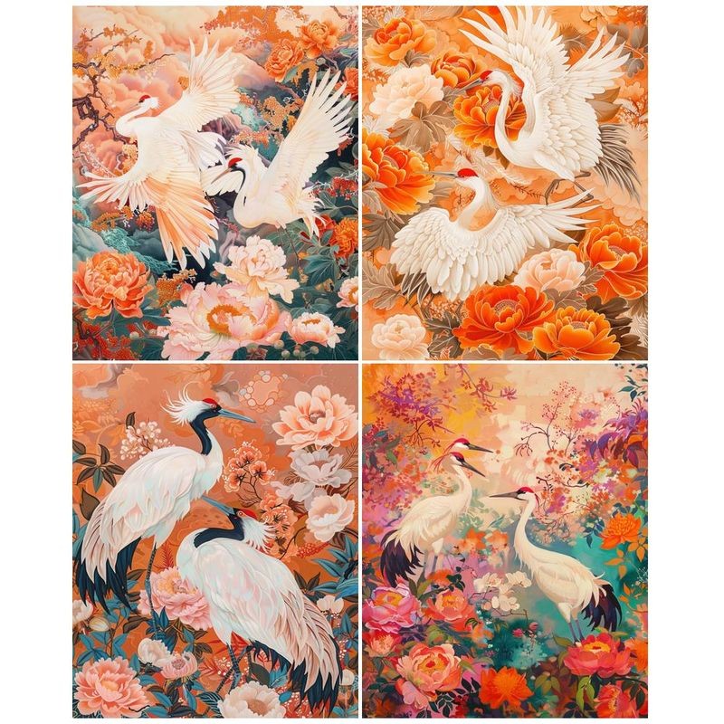 

CHENISTORY Paint By Number, red-crowned crane, DIY Pictures By Numbers, Animal Kits, Drawing On Canvas ,Hand Painted Painting Ar