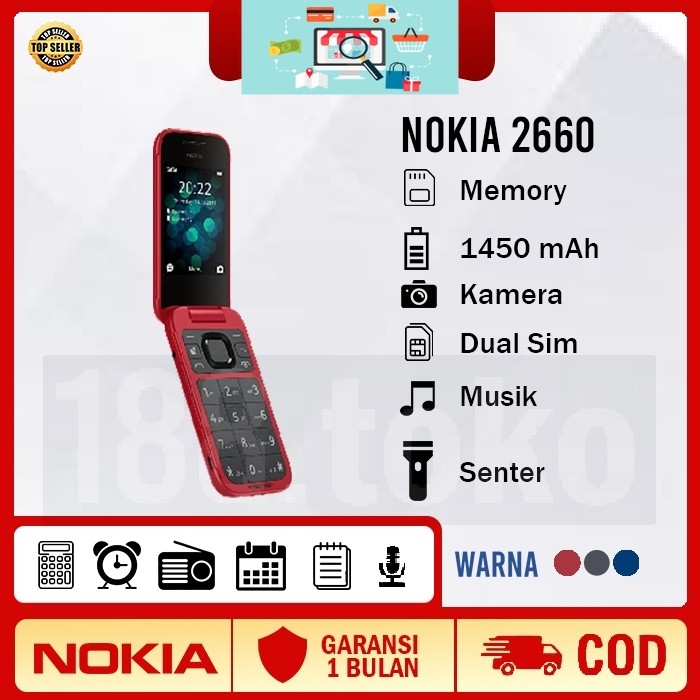HP NOKIA 2660 Lipat Klasik Original 99% Murah