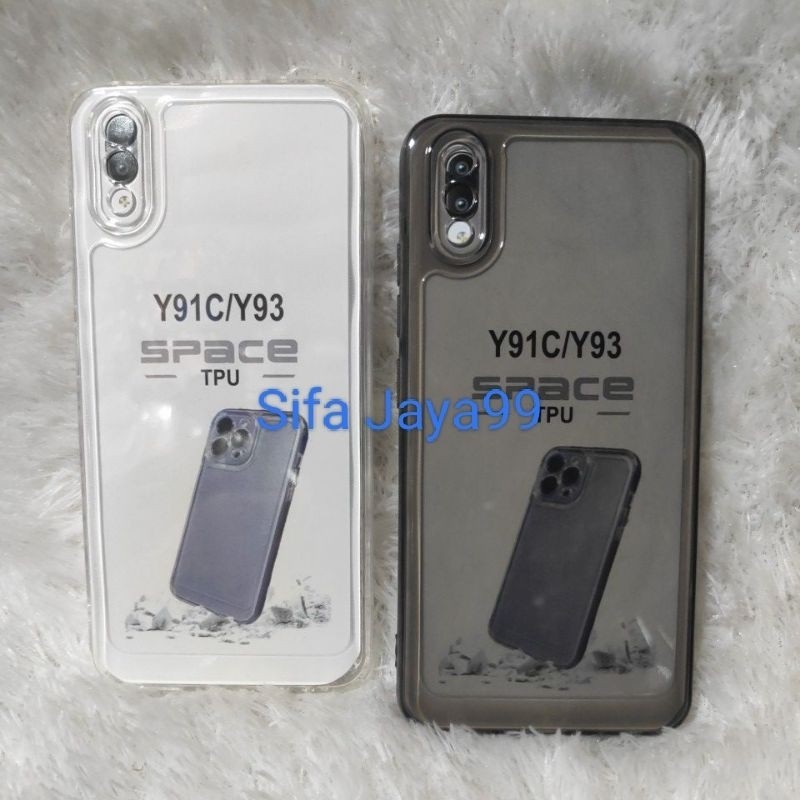 Soft Case Clear Hitam VIVO Y91C/ Y93 SILIKON BENING TRANSPARAN PELINDUNG BELAKANG HP TERBARU [SF]