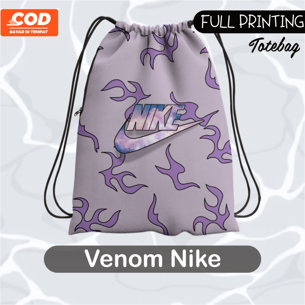 Tas Ransel Serut Pria Wanita Cordura Printing String Bag Premium Kain Tebal Fullprint Venom Nike