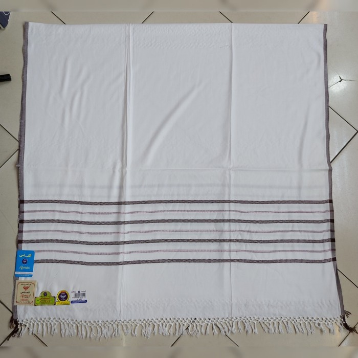 ✔Anh.S✔ - READY STOCK Sorban Kashmiri Putih Polos Bahan Wol Made in India Ukuran 200cm×100cm - Putih