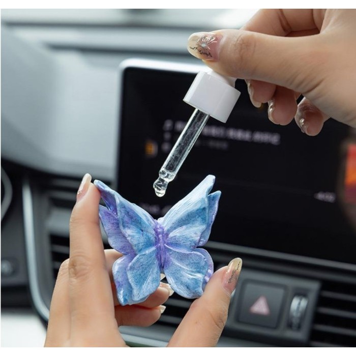 Parfum Pajangan Dekorasi Dashboard AC Mobil Resin Tetes Kupu Kupu2 Fragrance Stone Butterfly Clip Car Scented Air Freshener Plaster Essential Oil Fragrance Aroma Refill Butterfly Car Vent Air Freshener