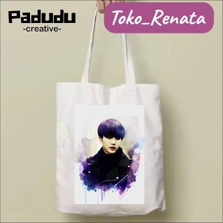 B T S SUGA B Cartoons Totebag Vintage aesthetic Resleting Custom Tote wanita pria Tas Blacu