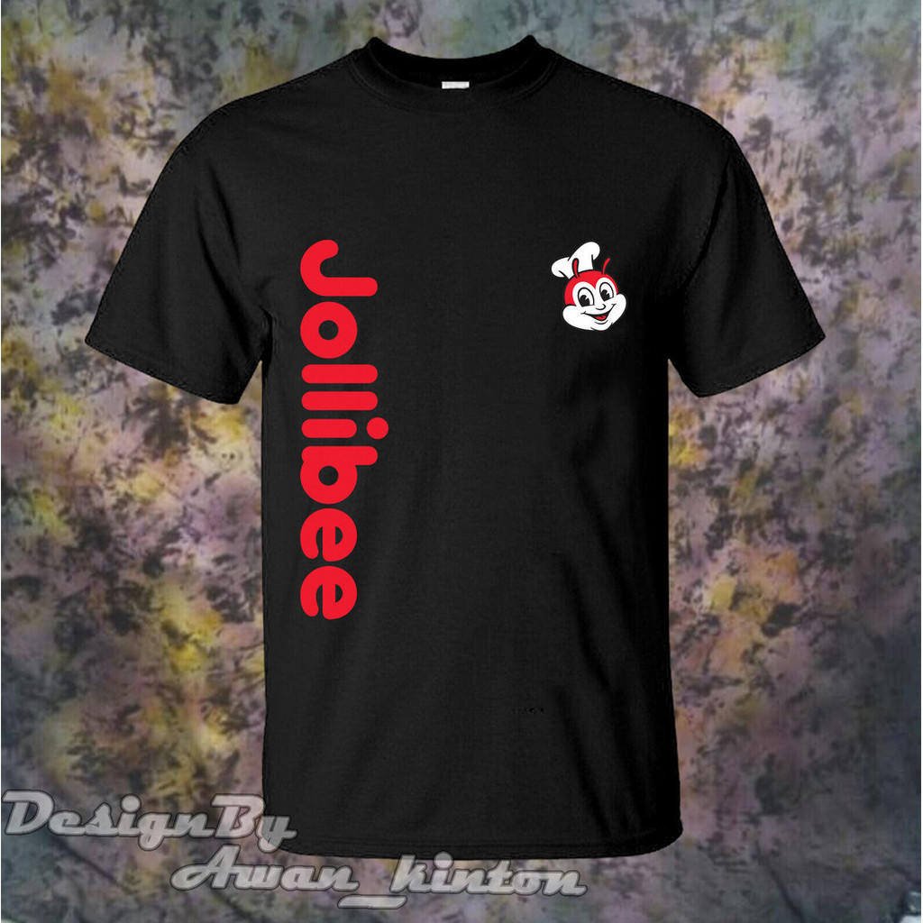 Kaos Pakaian Pria Logo Restoran Jollibee Warna Hitam