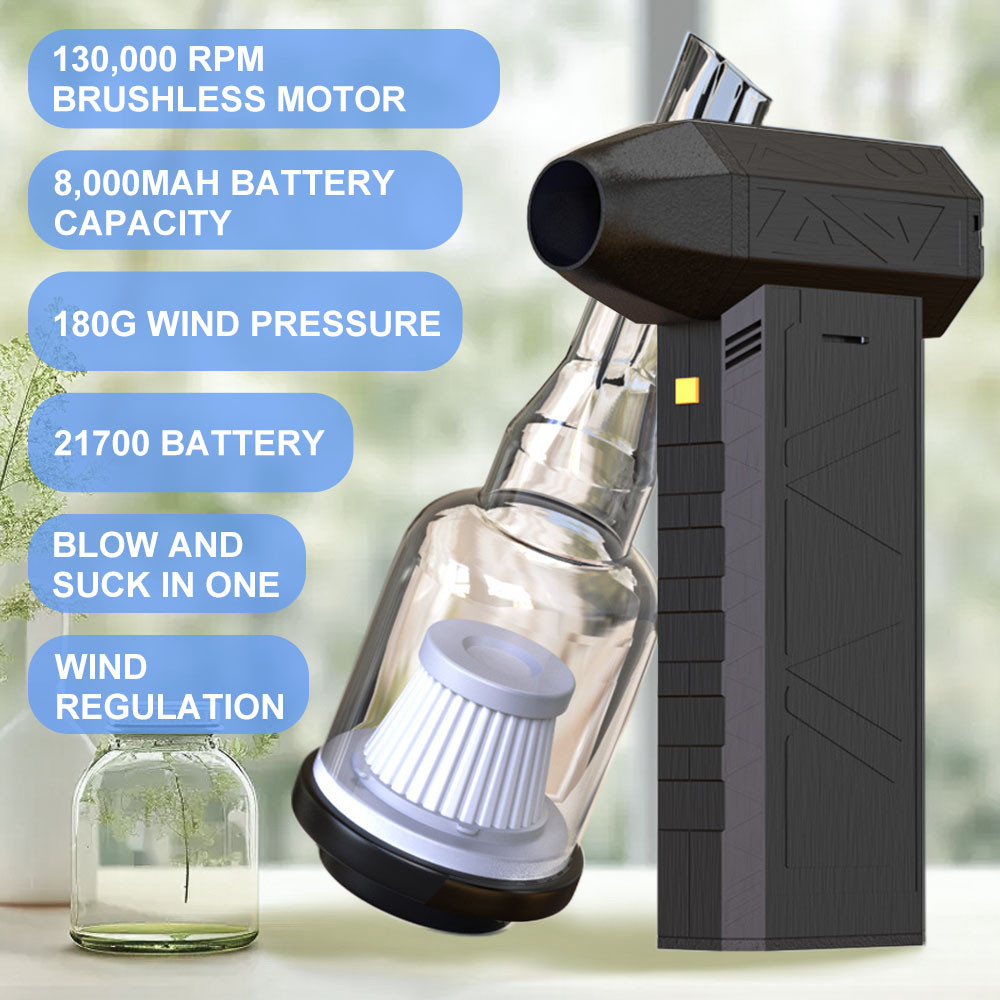 Electric Car Air Duster Super Jet Fan Blower 130000RPM Motor Mini Turbo Jet Fan 8000mAh Cordless Air