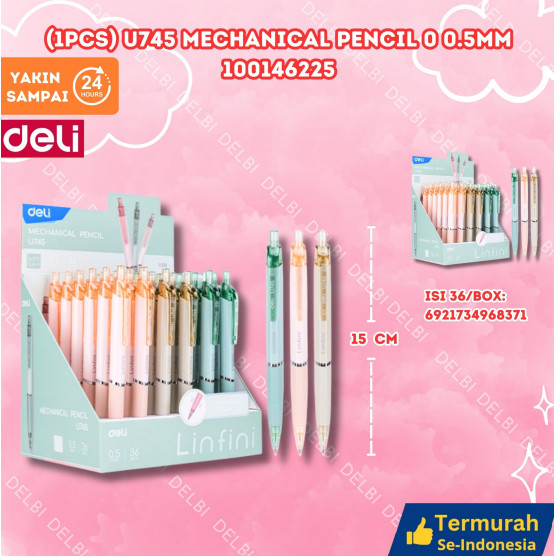 

Deli Pensil Mekanik / Mechanical Pencil 0.5mm Gratis Penghapus EU745 (1PCS) U745 Mechanical Pencil 0 0.5mm