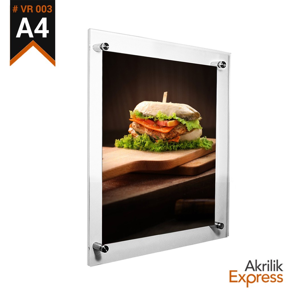 Frame A4 - Frame akrilik - Bingkai foto - Frame akrilik bahan 2mm Best Seller