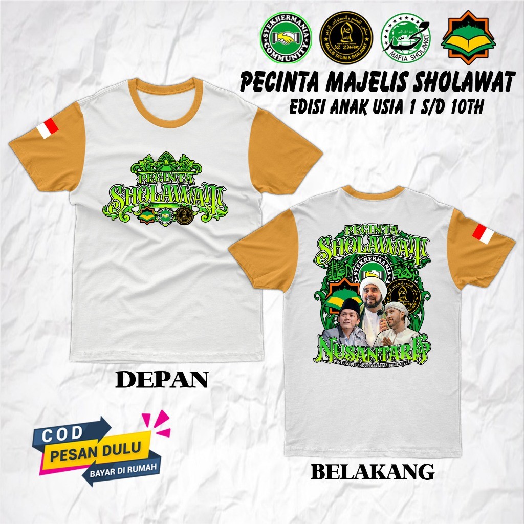 Kaos ANAK Pecinta Sholawat Nusantara Syekhermania Baju Anak Zahir Mania MAFIA SHOLAWAT Katun Combed