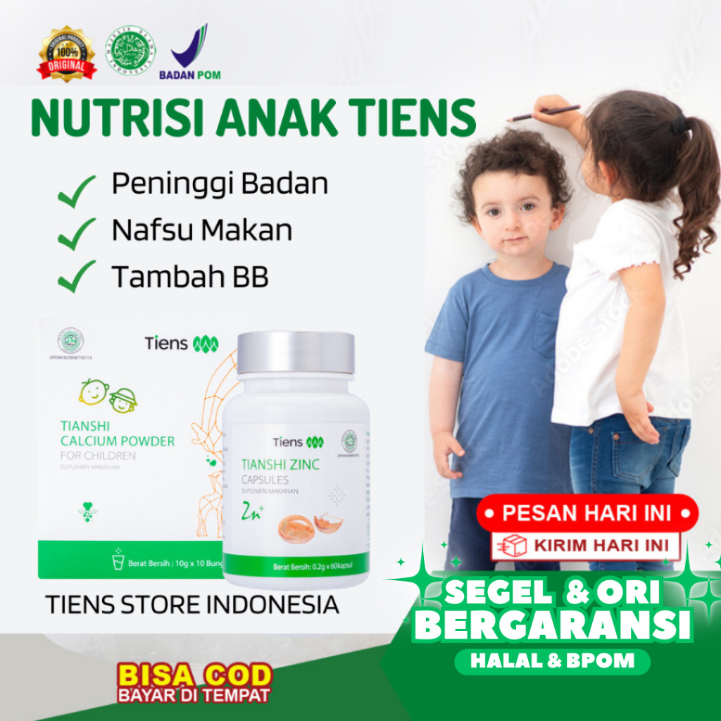 TIENS Nutrisi Anak Indonesia - Zinc Kapsul dan Susu Calcium For Children 100% Original Halal BPOM