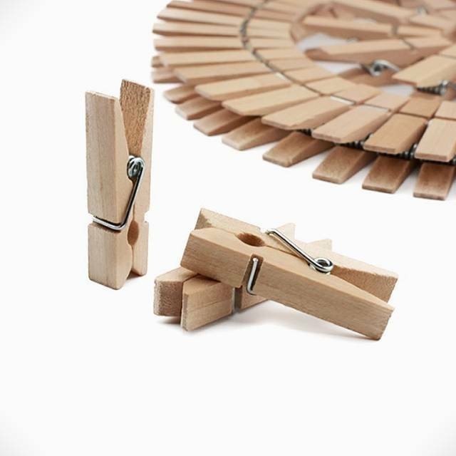 Jepitan Jemuran Bambu Natural Bamboo Hanger Pakaian Jepit Foto Baju