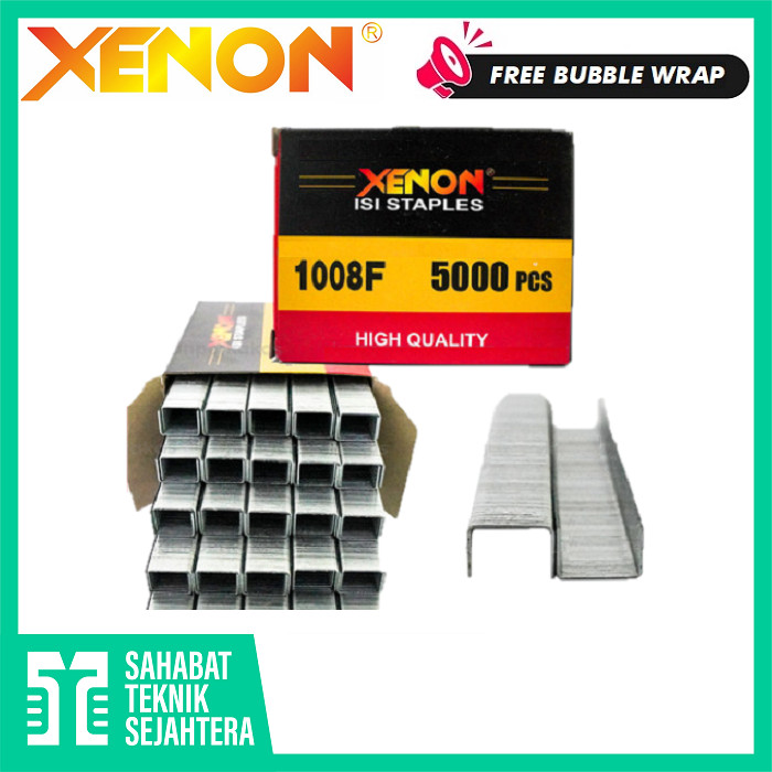 

XENON 1008F Isi Staples 8 mm Mesin Paku Tembak U Mata Air Nailer Nail Gun 8mm 1008 F Angin Stapler