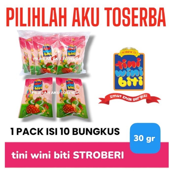 

Biskuit TINI WINI BITI 30 gram Rasa STROBERI / STRAWBERRY - ( HARGA 1 PACK )