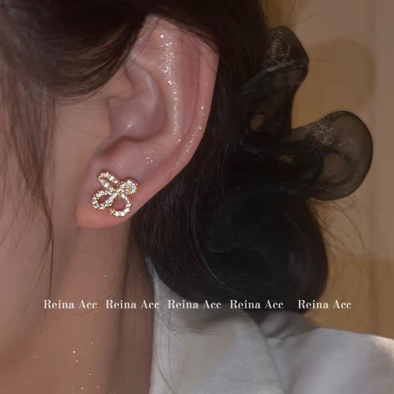 Cartier GOLD - Anting Kancing Berlian Berkilau Wanita Emas 18K Kelas Atas