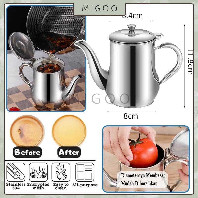 Wadah Saringan Minyak Stainless Steel / Teko Saringan Minyak Teko