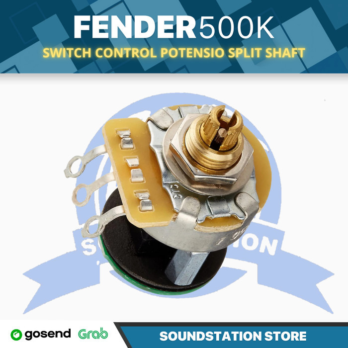 Fender 500K S-1 Switch Control Pot Split Shaft - Potensio Gitar Bass