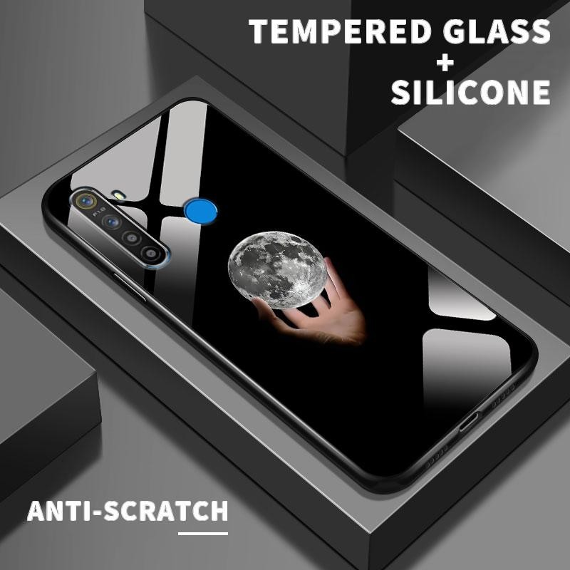 Kaca Glass Case For Realme 5 5i 5s 2 Pro 3 3i 5 Pro 6i 7 7i 8 5G 8s 5G 8 8 Pro 8i 12 Lite Silikon Be