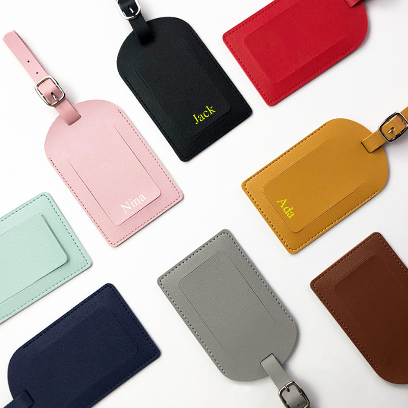 

Hot selling multi-color airplane boarding passes creative travel box hang tags checked in leather pu luggage tags