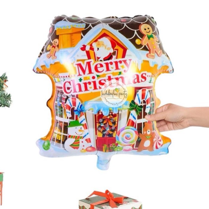 Balon Foil Rumah / Balon Natal / Balon Xmas House