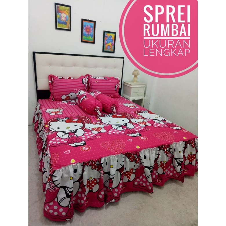 Sprei Rumbai Susun HOMEMADE Motif Hellokitty seprei anak