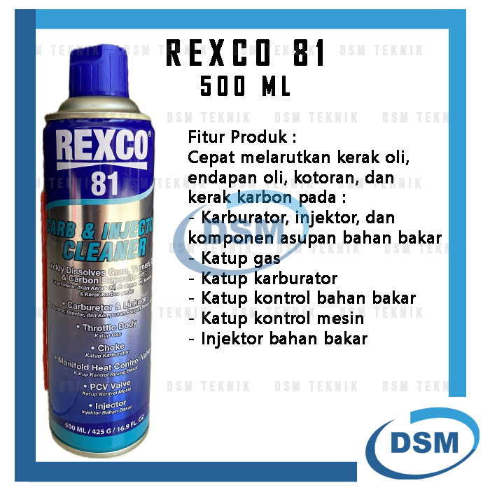 REXCO 81 500 ML CARB INJECTOR CLEANER PEMBERSIH KARBURATOR MOBIL MOTOR