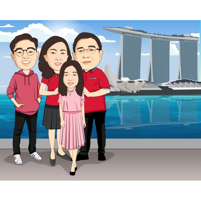 Karikatur Karikatur Keluarga Sketsa Wajah Digital Perwajah Full Badan Hanya Digital