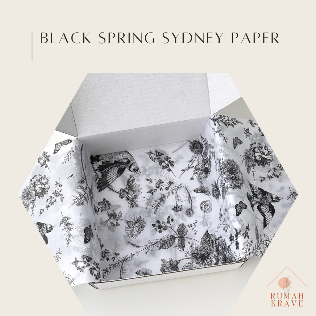

RUMAH KRAVE - Black Spring Sydney Paper Kertas Tissue Buket Baju Kado