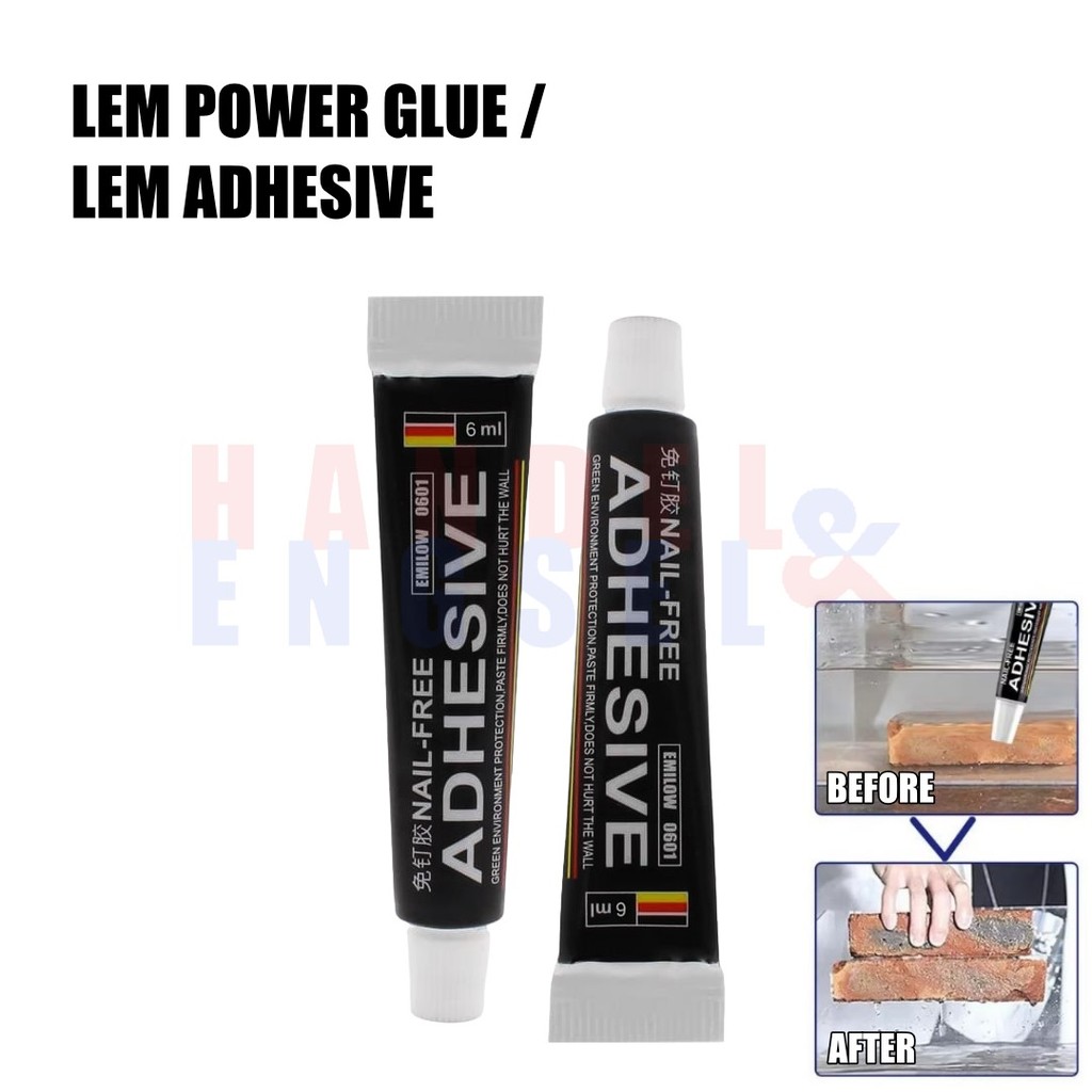 

Lem Super Power Glue Nail Free Strong Adhesive 6 ML Serbaguna Lem Keramik Kuat