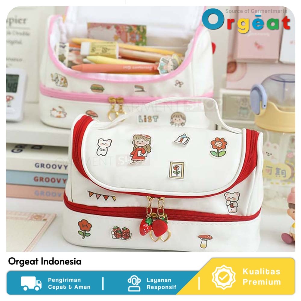 

Tempat Pensil Anak Import Lucu Pencil Case Korea Travel Make Up Pouch DIY Sticker Serbaguna Stiker Kelinci Beruang Orgeat Indonesia