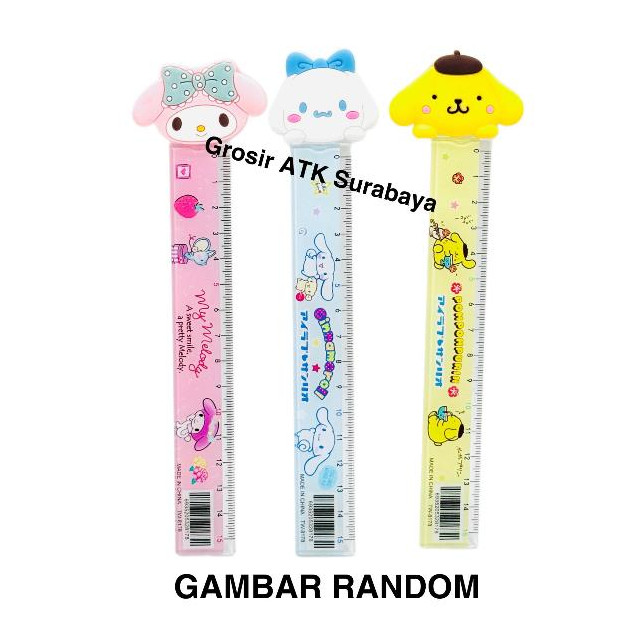 

( DAPAT 1 PCS ) PENGGARIS SANRIO 15CM TW-8178 / Garisan 15CM TW-8178 Sanrio Cinnamorol My Melody Pompompurin