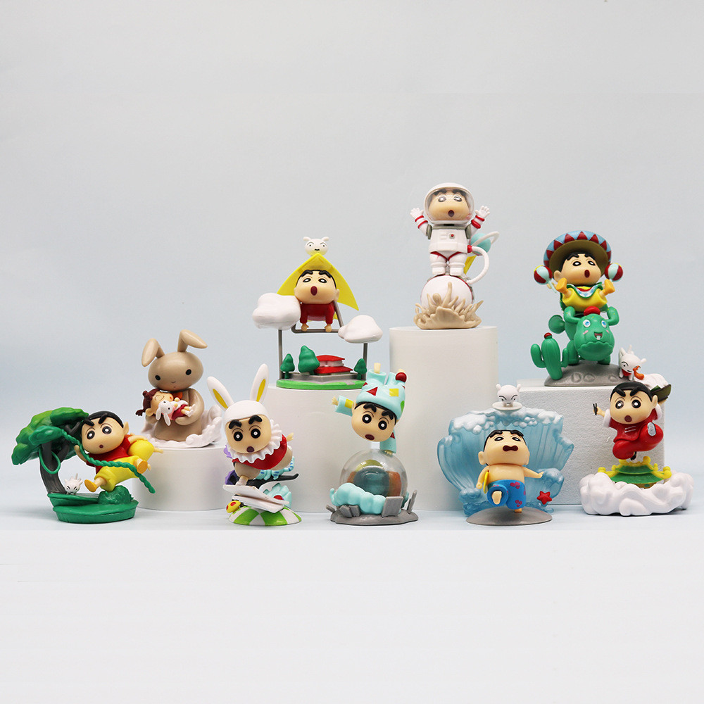 

9pcs/set Crayon Shin- an with Scene Action Figure Toys 10cm