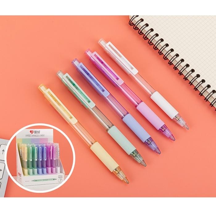 

TERLARIS! Pensil Mekanik Aihao Transparan 0.5mm Alat Tulis Senang - Pink
