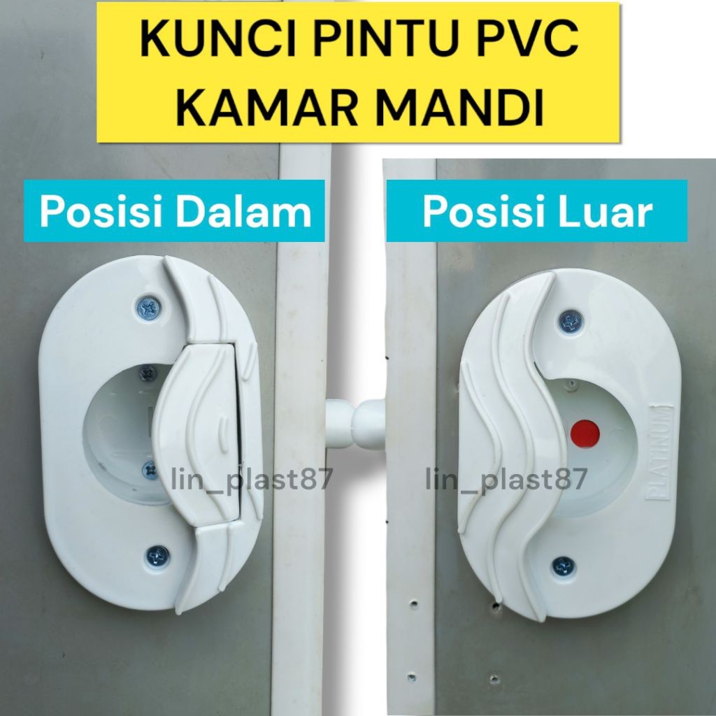 KUNCI SLOT TARIKAN PINTU KAMAR MANDI PVC TYPE OVAL PLATINUM