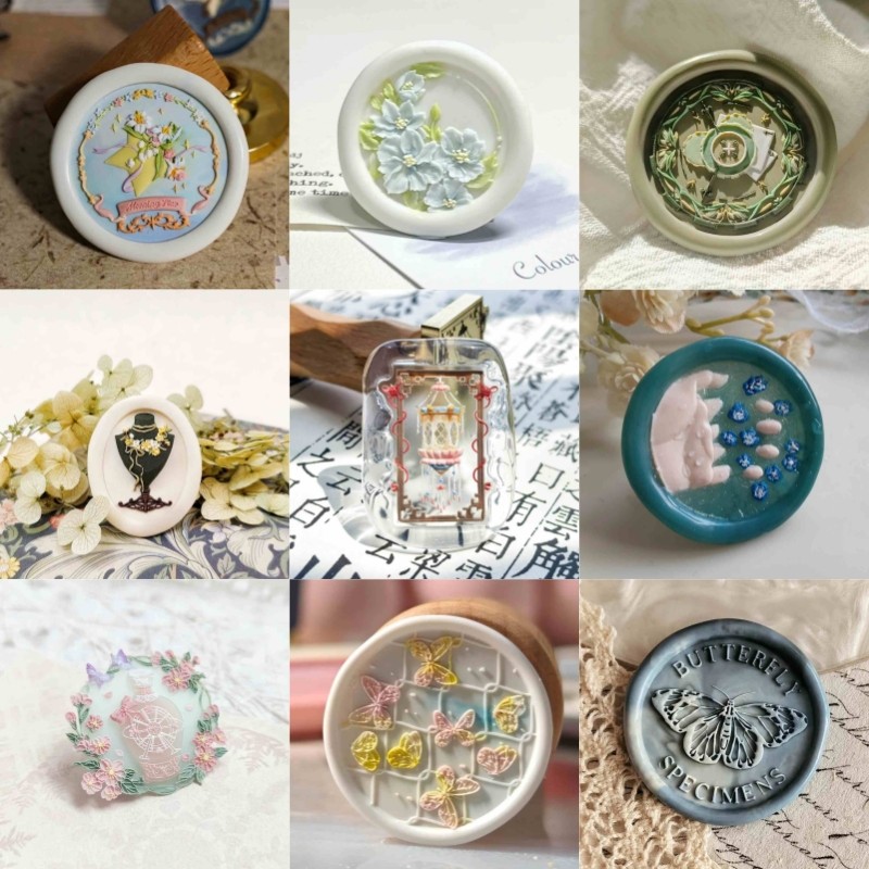 

Fire lacquer stamp retro antique style relief copper head student cute hand account DIY invitation seal stamp toy