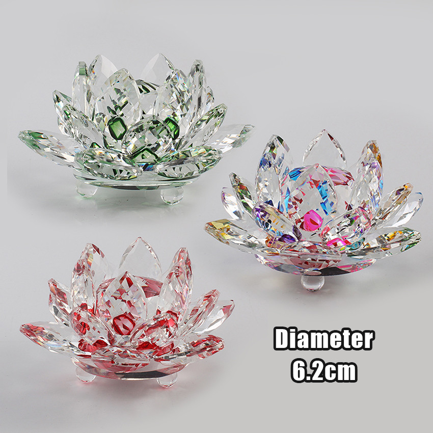 Hiasan Crystal Lotus Premium Pajangan Bunga Teratai Kristal Mewah Ornamen Untuk Ruang Tamu