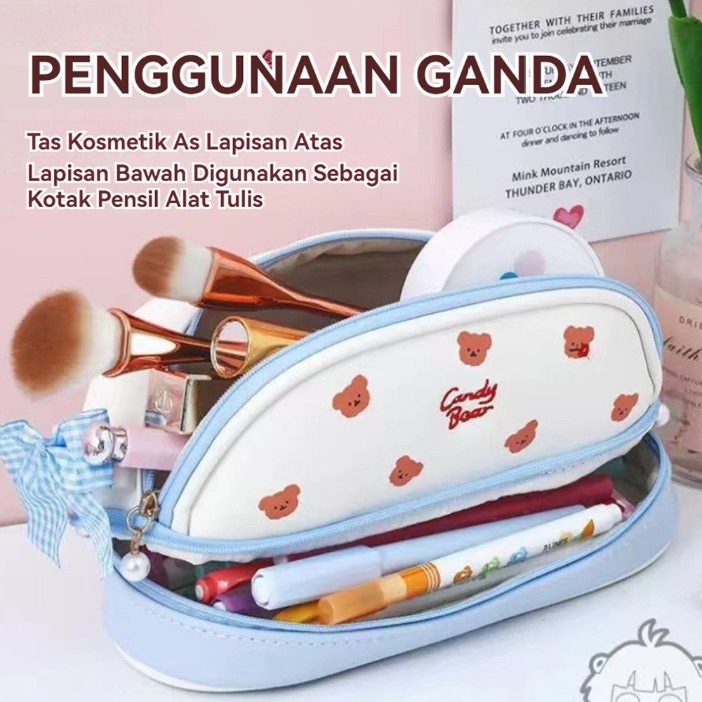 

New Tempat alat tulis kotak pensil aesthetic Tas PenaTempat Pencil Tas Pensil kapasitas besar