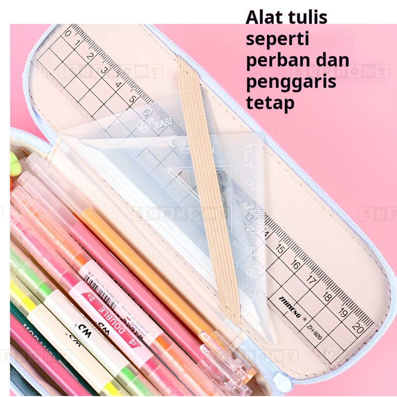 

JAMIN MURAH !!!Tempat Pencil Tas Pensil kotak pensil aesthetic tempat alat tulis Bahan PVC berkapasitas besar dengan stiker gratis(BISA LANGSUNG ORDER)