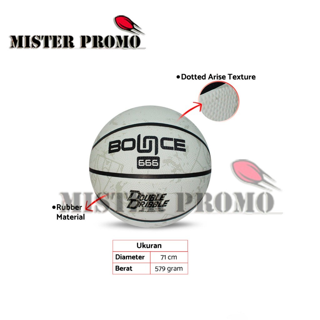 Bola Basket Bounce 666 Size 6 Original Basket Ball Rubber